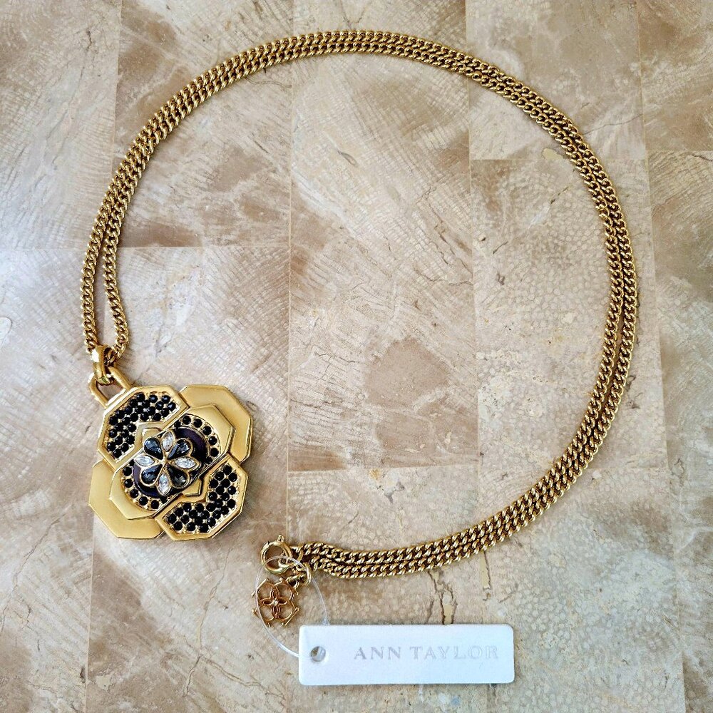 Ann Taylor Art Deco Statement Pendant Necklace – NWT, Mid-2000s